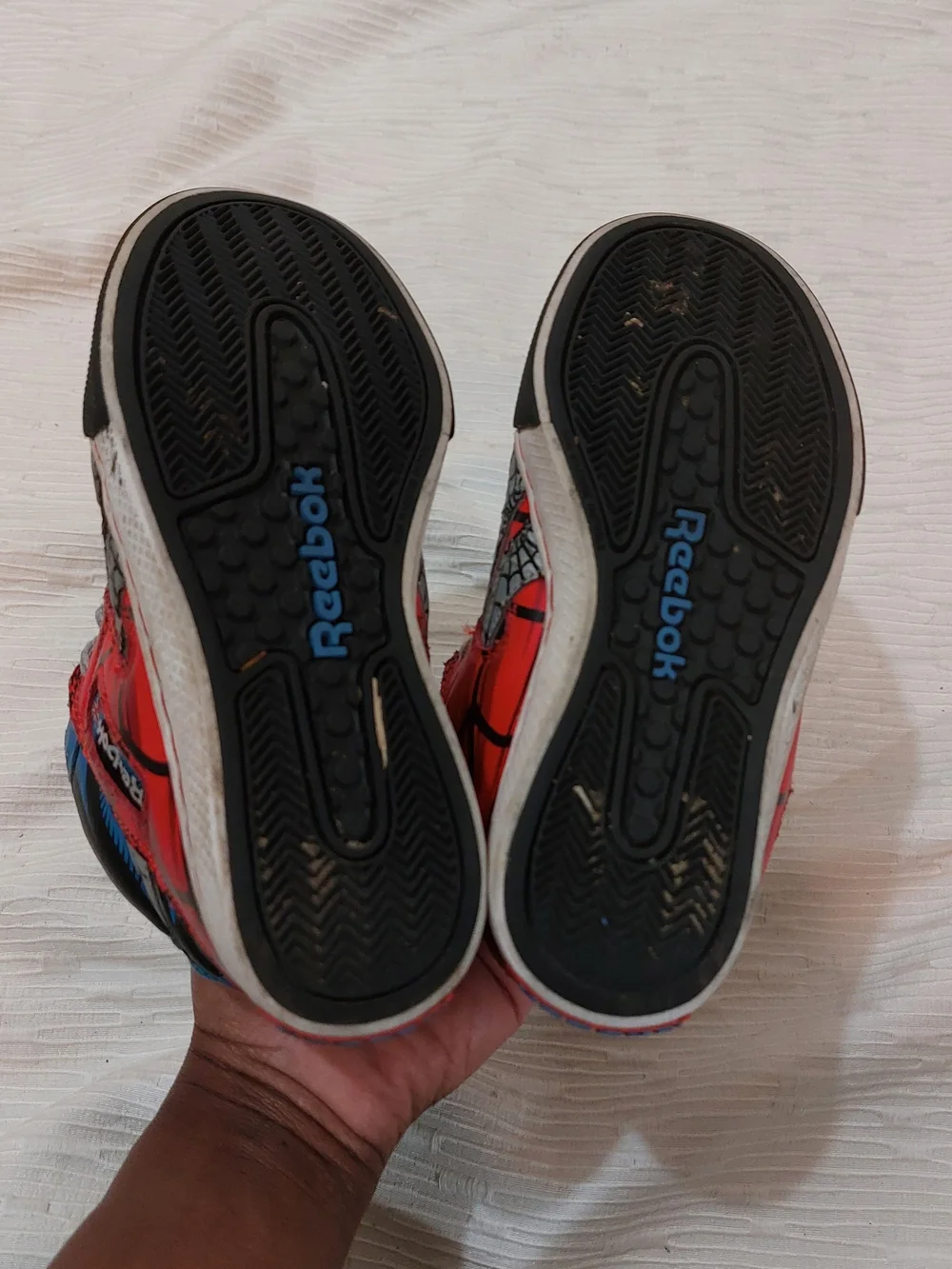 Reebok/Marvel Kids Red and Blue Spiderman-Themed Sneakers Size 12